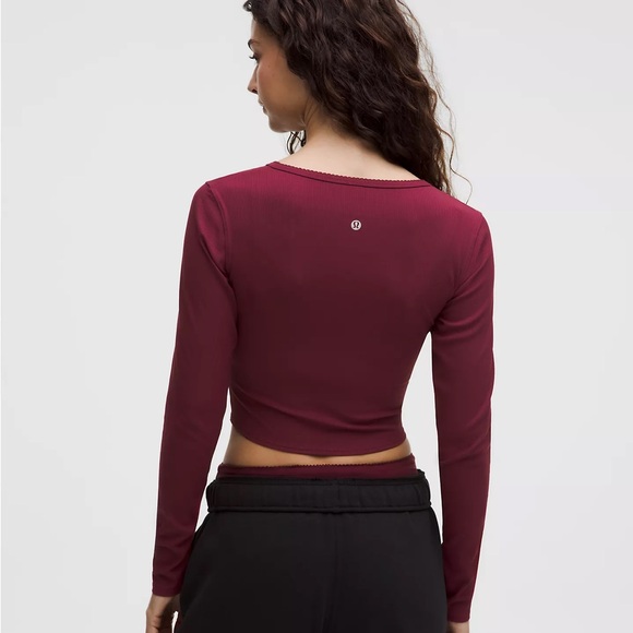 NEW Lululemon Nulu Ribbed Wrap-Front
Long-Sleeve Shirt
Heart Burgundy Bay - Picture 4 of 4